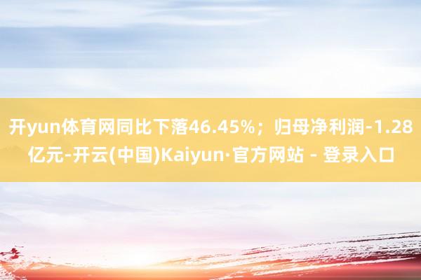 开yun体育网同比下落46.45%；归母净利润-1.28亿元-开云(中国)Kaiyun·官方网站 - 登录入口