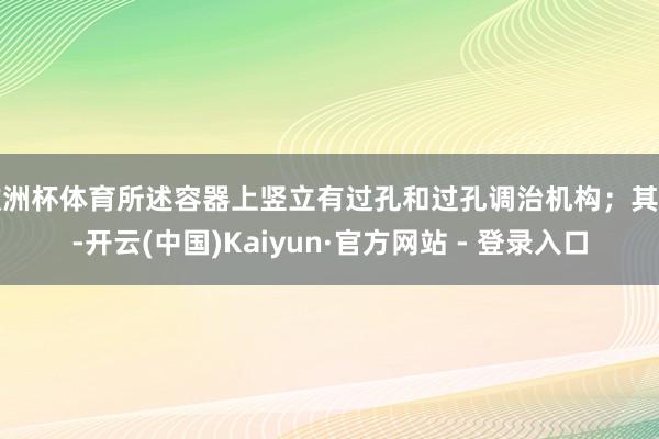 欧洲杯体育所述容器上竖立有过孔和过孔调治机构；其中-开云(中国)Kaiyun·官方网站 - 登录入口