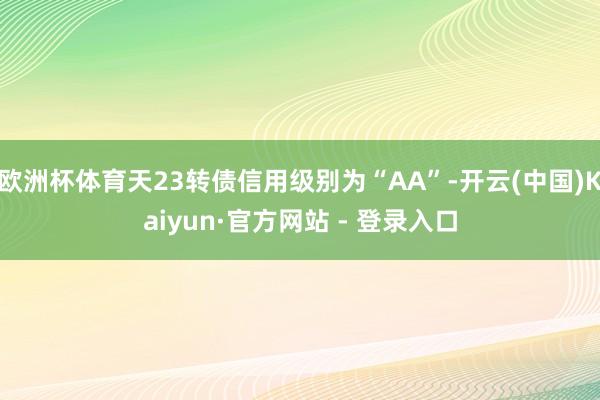 欧洲杯体育天23转债信用级别为“AA”-开云(中国)Kaiyun·官方网站 - 登录入口