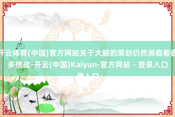 开云体育(中国)官方网站关于大脑的策划仍然濒临着很多挑战-开云(中国)Kaiyun·官方网站 - 登录入口